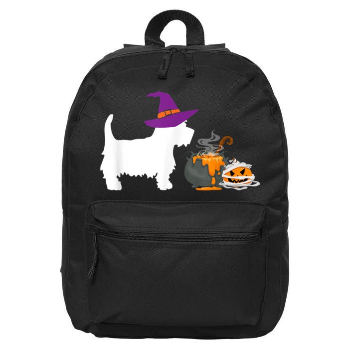 Cute Westie Wizard Hat Halloween Funny Dog Owner Costume 16 in Basic Backpack