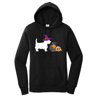 Cute Westie Wizard Hat Halloween Funny Dog Owner Costume Women's Pullover Hoodie