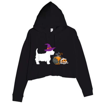 Cute Westie Wizard Hat Halloween Funny Dog Owner Costume Crop Fleece Hoodie