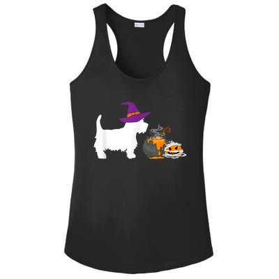 Cute Westie Wizard Hat Halloween Funny Dog Owner Costume Ladies PosiCharge Competitor Racerback Tank