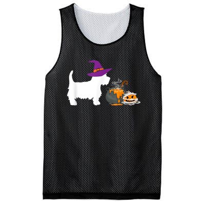 Cute Westie Wizard Hat Halloween Funny Dog Owner Costume Mesh Reversible Basketball Jersey Tank