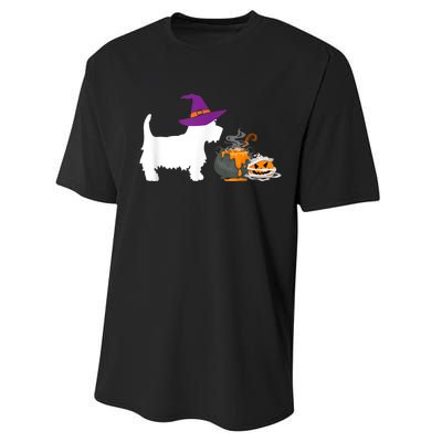 Cute Westie Wizard Hat Halloween Funny Dog Owner Costume Performance Sprint T-Shirt