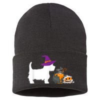 Cute Westie Wizard Hat Halloween Funny Dog Owner Costume Sustainable Knit Beanie