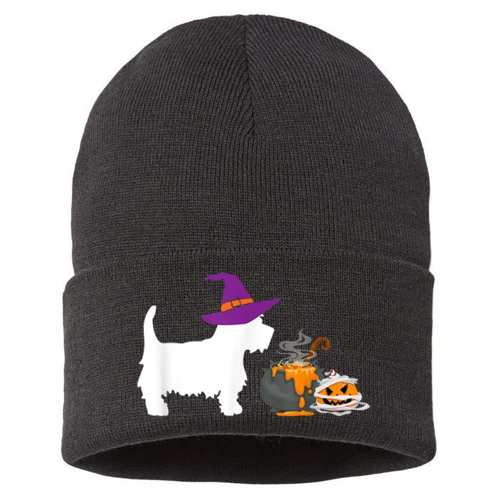 Cute Westie Wizard Hat Halloween Funny Dog Owner Costume Sustainable Knit Beanie