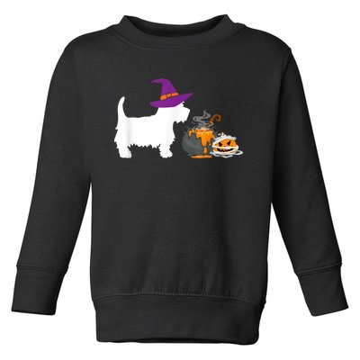 Cute Westie Wizard Hat Halloween Funny Dog Owner Costume Toddler Sweatshirt