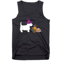 Cute Westie Wizard Hat Halloween Funny Dog Owner Costume Tank Top