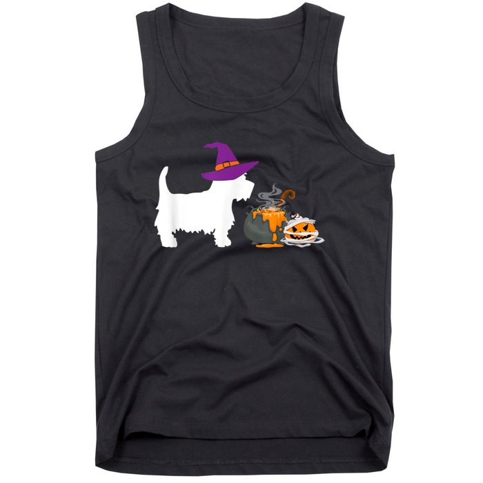 Cute Westie Wizard Hat Halloween Funny Dog Owner Costume Tank Top