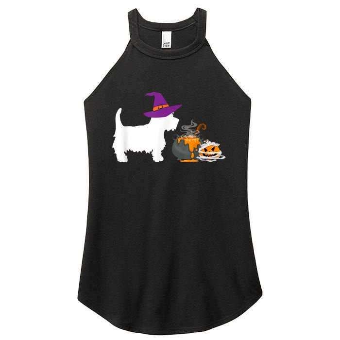 Cute Westie Wizard Hat Halloween Funny Dog Owner Costume Women's Perfect Tri Rocker Tank