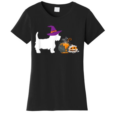 Cute Westie Wizard Hat Halloween Funny Dog Owner Costume Women's T-Shirt