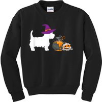 Cute Westie Wizard Hat Halloween Funny Dog Owner Costume Kids Sweatshirt