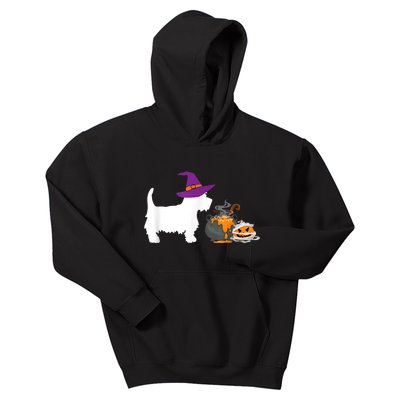 Cute Westie Wizard Hat Halloween Funny Dog Owner Costume Kids Hoodie