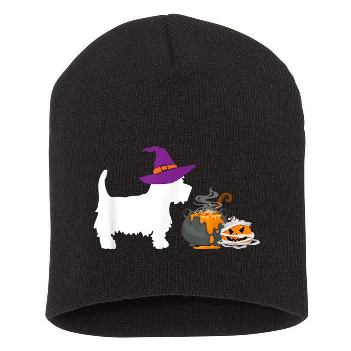 Cute Westie Wizard Hat Halloween Funny Dog Owner Costume Short Acrylic Beanie