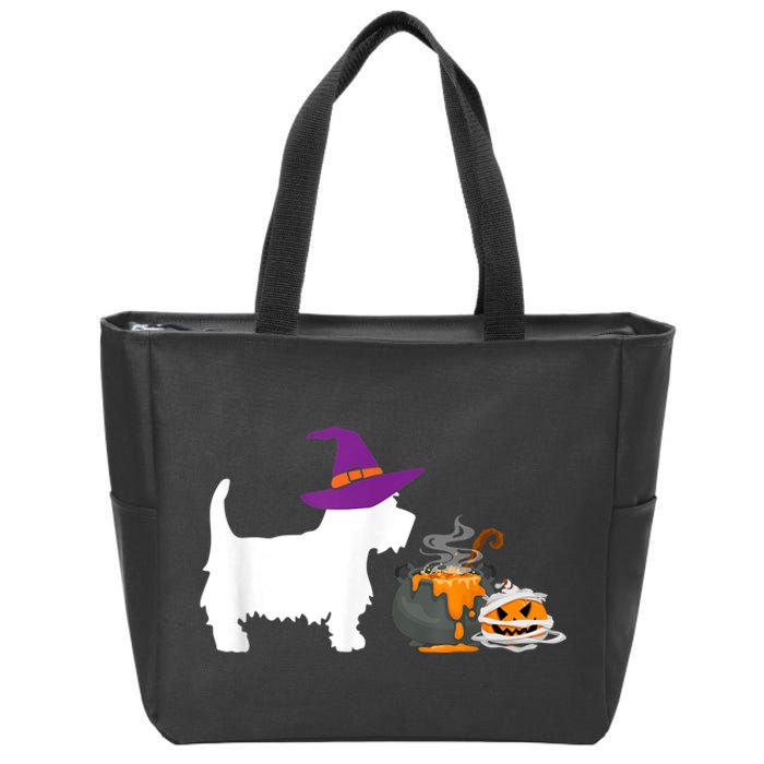 Cute Westie Wizard Hat Halloween Funny Dog Owner Costume Zip Tote Bag