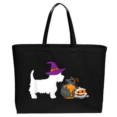 Cute Westie Wizard Hat Halloween Funny Dog Owner Costume Cotton Canvas Jumbo Tote