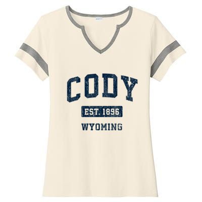 Cody Wyoming Wy Vintage Sports Established Ladies Halftime Notch Neck Tee