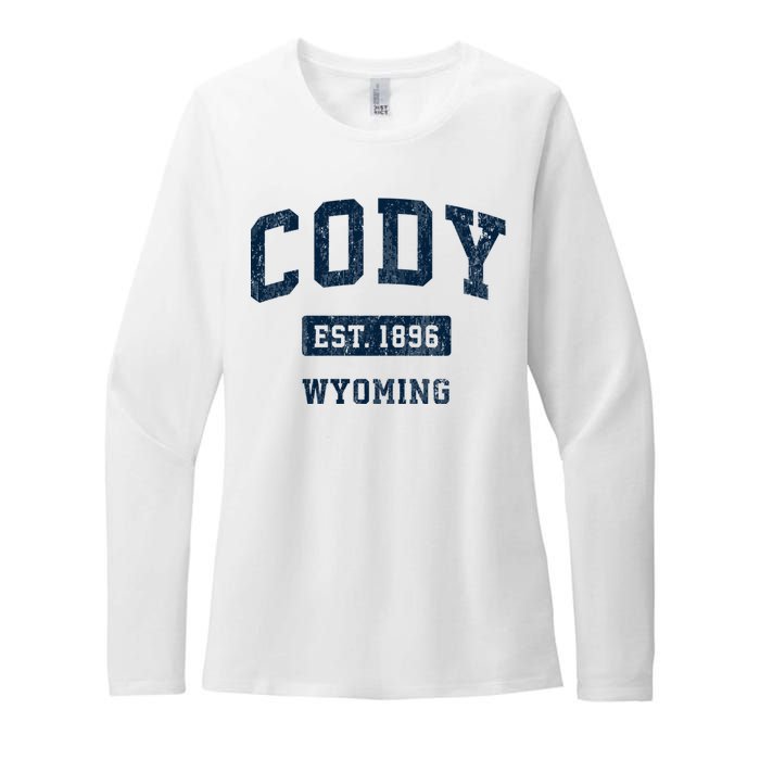 Cody Wyoming Wy Vintage Sports Established Womens CVC Long Sleeve Shirt