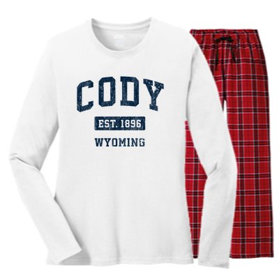 Cody Wyoming Wy Vintage Sports Established Women's Long Sleeve Flannel Pajama Set 