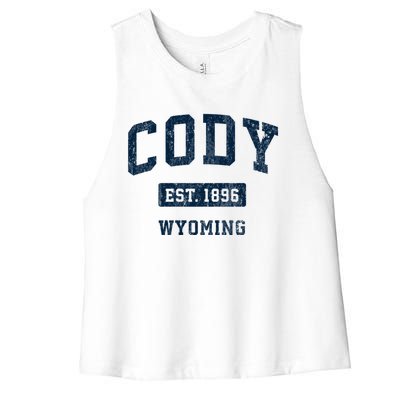 Cody Wyoming Wy Vintage Sports Established Women's Racerback Cropped Tank