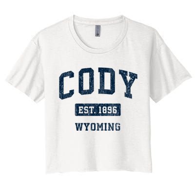 Cody Wyoming Wy Vintage Sports Established Women's Crop Top Tee