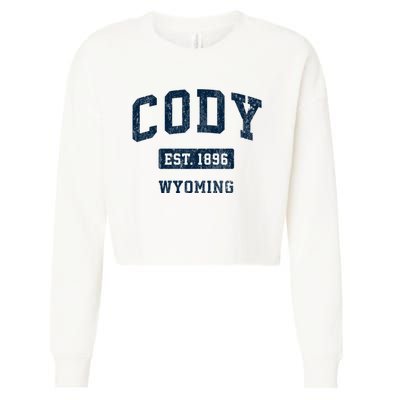 Cody Wyoming Wy Vintage Sports Established Cropped Pullover Crew