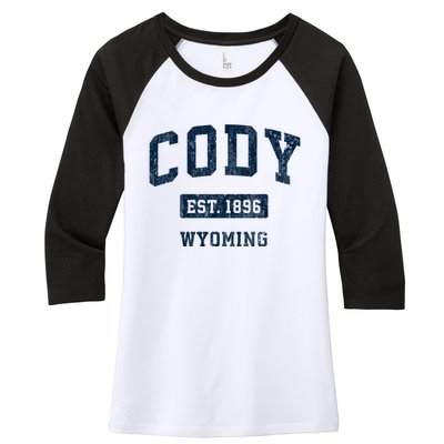 Cody Wyoming Wy Vintage Sports Established Women's Tri-Blend 3/4-Sleeve Raglan Shirt