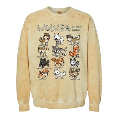 Chibi Wolf Wolves Animals Of The World Wolf Lover Colorblast Crewneck Sweatshirt