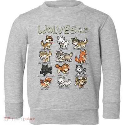 Chibi Wolf Wolves Animals Of The World Wolf Lover Toddler Sweatshirt