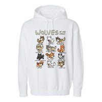 Chibi Wolf Wolves Animals Of The World Wolf Lover Garment-Dyed Fleece Hoodie