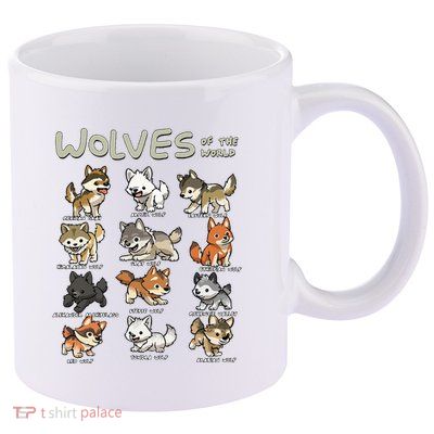 Chibi Wolf Wolves Animals Of The World Wolf Lover 11oz C Handle Ceramic Mug