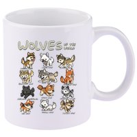 Chibi Wolf Wolves Animals Of The World Wolf Lover 11oz C Handle Ceramic Mug