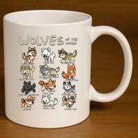 Chibi Wolf Wolves Animals Of The World Wolf Lover 11oz C Handle Ceramic Mug