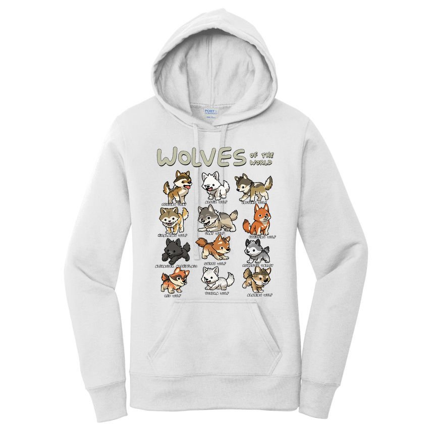 Chibi Wolf Wolves Animals Of The World Wolf Lover Women's Pullover Hoodie