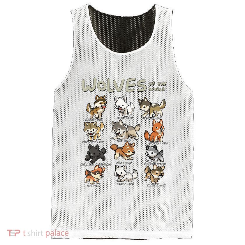 Chibi Wolf Wolves Animals Of The World Wolf Lover Mesh Reversible Basketball Jersey Tank