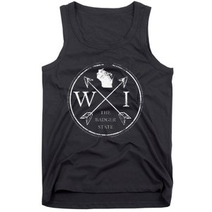 Cute Wisconsin Wi The Badger State Map Wisconsin Tank Top