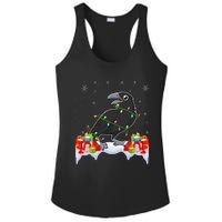 Crow Wearing Xmas Light Funny Crow Lover Christmas Ladies PosiCharge Competitor Racerback Tank