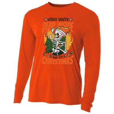 Christmas When YouRe Dead Inside But ItS Christmas Funny Gift Cooling Performance Long Sleeve Crew