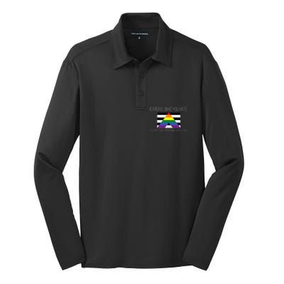 Careful Who You Hate Straight Ally Flag Silk Touch Performance Long Sleeve Polo