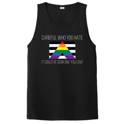 Careful Who You Hate Straight Ally Flag PosiCharge Competitor Tank