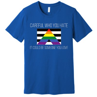 Careful Who You Hate Straight Ally Flag Premium T-Shirt