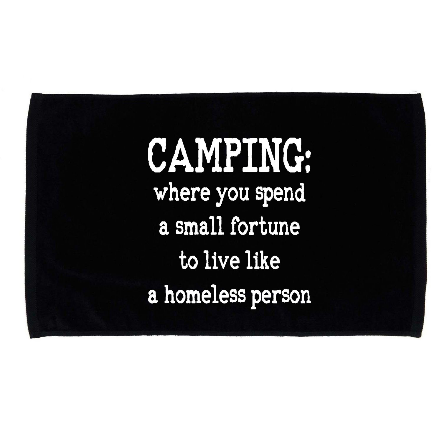 Camping: Where You Spend A Small Fortune To Live Like A Homeless Person Microfiber Hand Towel