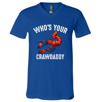 Cool Who's Your Crawdaddy Funny Crawdad Lobster Lover Gift V-Neck T-Shirt