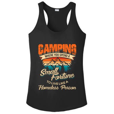 Camping Where You Spend A Small Fortune To Live Like A Homeless Person. Ladies PosiCharge Competitor Racerback Tank