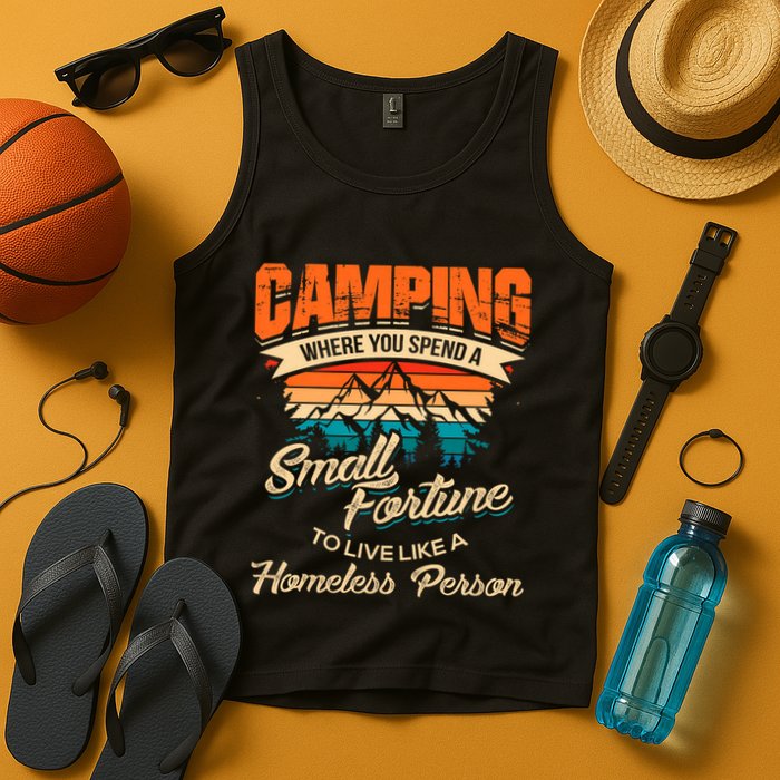 Camping Where You Spend A Small Fortune To Live Like A Homeless Person. Tank Top