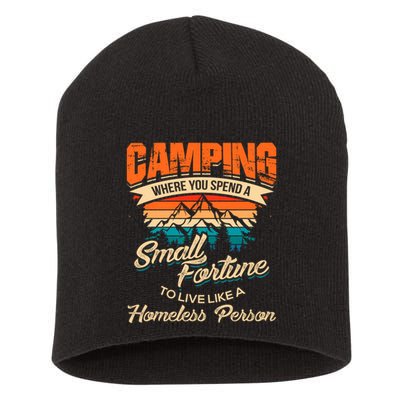 Camping Where You Spend A Small Fortune To Live Like A Homeless Person. Short Acrylic Beanie