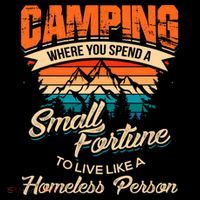 Camping Where You Spend A Small Fortune To Live Like A Homeless Person. Kids T-Shirt