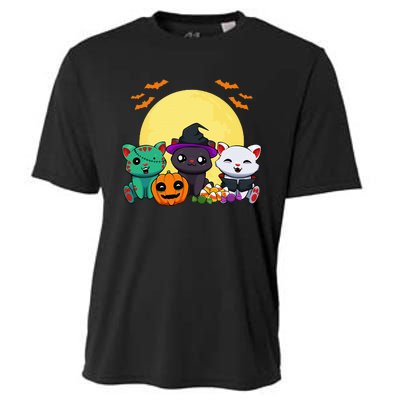 Cat Witch Zombie Vampire Lazy Halloween Costume Cute Kitten Cooling Performance Crew T-Shirt