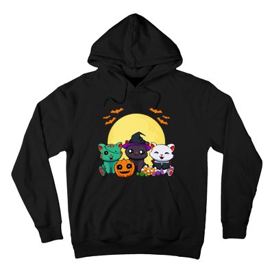 Cat Witch Zombie Vampire Lazy Halloween Costume Cute Kitten Hoodie