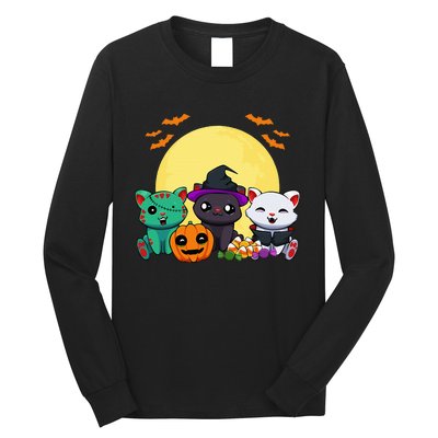 Cat Witch Zombie Vampire Lazy Halloween Costume Cute Kitten Long Sleeve Shirt