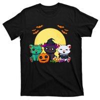 Cat Witch Zombie Vampire Lazy Halloween Costume Cute Kitten T-Shirt