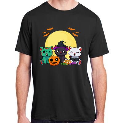 Cat Witch Zombie Vampire Lazy Halloween Costume Cute Kitten Adult ChromaSoft Performance T-Shirt